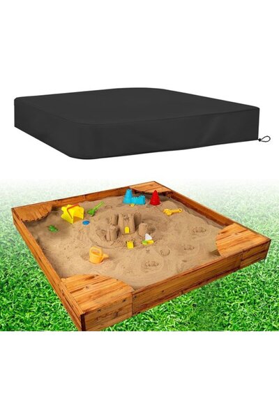 Morvena Picks 180x180x20cm Capac pentru nisip/piscină din pânză Oxford neagră...