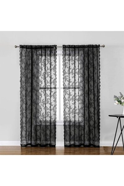 Morvena Picks Perdele din dantelă vintage, 150*200, design cu panou dublu - p...
