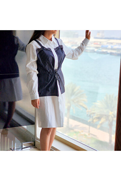 dorbe Women's Black Striped Shirt dress