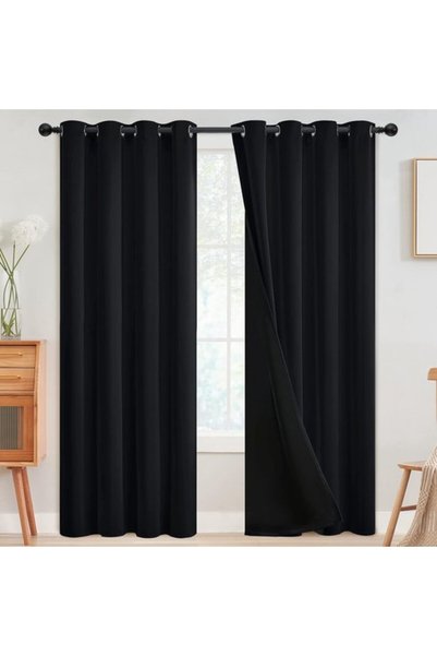 Morvena Picks Perdele opace 100% pentru dormitor, perdele inelare termoizolan...