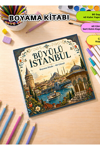 metafortoys Büyülü İstanbul Boyama Kitabı – 21x20 cm I 40 Görsel