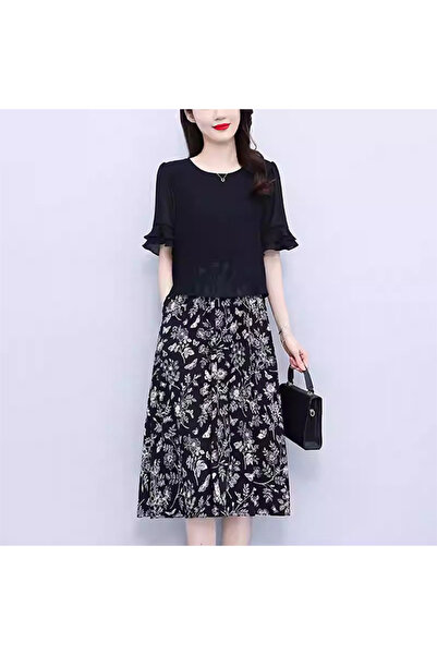 dorbe Women's Black Floral Midi Dress