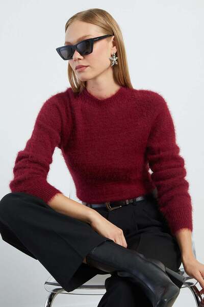 Fulla Moda Bearded Crew-Neck Sweater