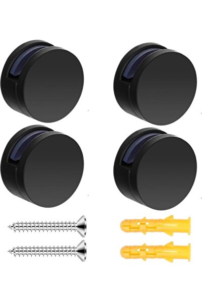 Morvena Picks Pachet de 4 oglinzi rotunde pentru baie din aliaj de zinc și cl...