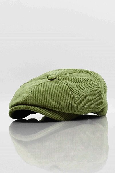 Külah Corduroy English Beanie Hat - Green