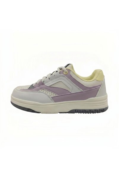 Huskswear Men's White, Gray and Purple Low-Top Lace-Up Sneaker - 117W.G.Pur -...