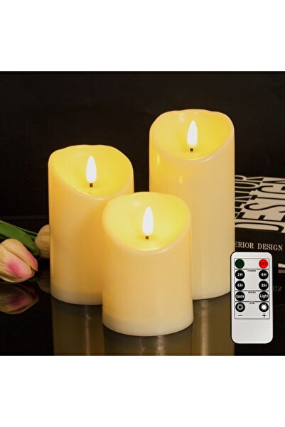 Morvena Picks Lumanari LED pentru exterior, pachet de 3, rezistente la apa, 7...