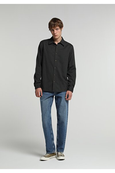 Colin's Regular Fit Shirt Neck Düz Erkek Yeşil Uzun Kol Gömlek