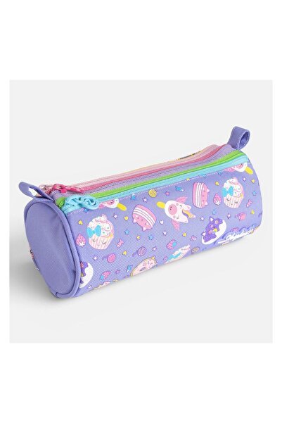 OEM Penar tip tub pentru școală, violet, model unicorn, pisicuță, 22x8x8cm – ...