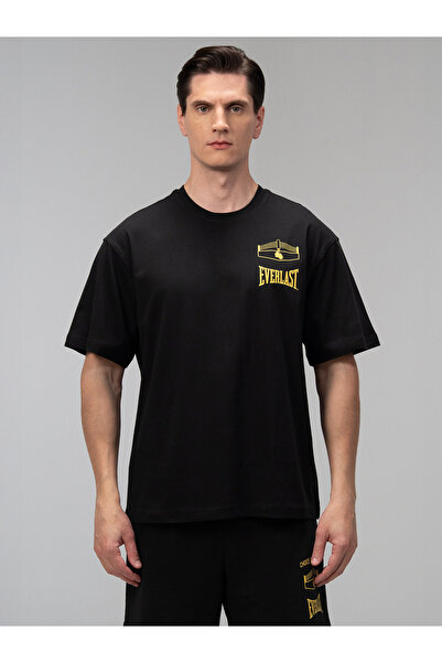 EVERLAST Αθλητικό casual βαμβακερό μπλουζάκι με στρογγυλή λαιμόκοψη και γραφι...