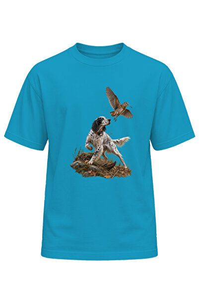 remonz Nature Camping Çulluk Setter Illustrated Printed Premium T-Shirt