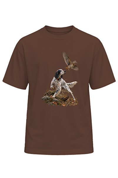 remonz Nature Camping Çulluk Setter Illustrated Printed Premium T-Shirt