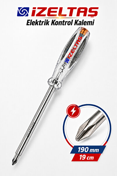 Badem10 İzeltaş Yıldız Elektrik Kontrol Kalemi 190 mm 19 cm Voltaj Test Kalem...