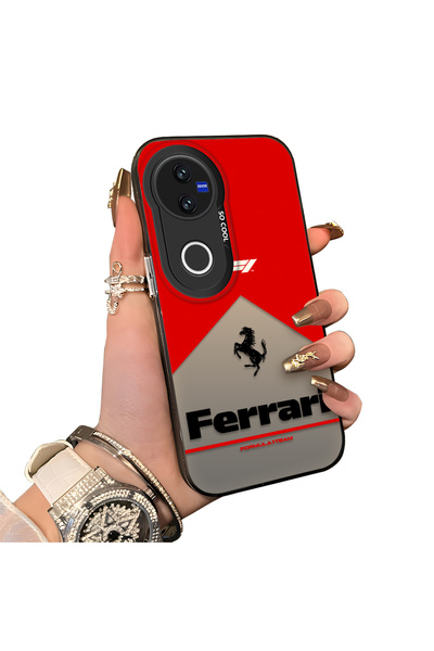 ucuc Vivo V50 Compatible Stylish Racing Car Pattern Acrylic Back Panel Silico...