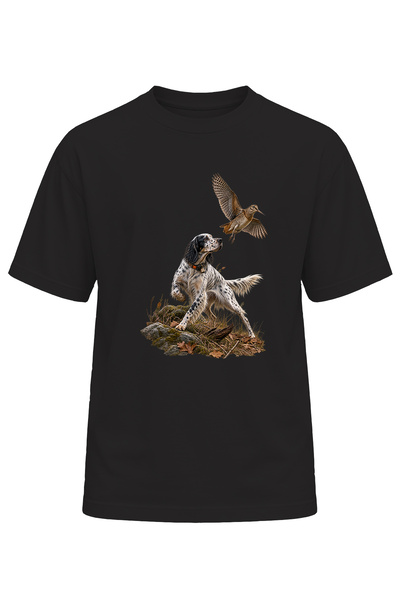 remonz Nature Camping Çulluk Setter Illustrated Printed Premium T-Shirt