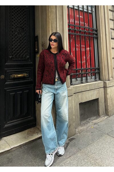 Clothes Fast Γυναικεία Ζακέτα Πλεκτή με Μακρύ Μανίκι και Κουμπιά, Μπορντό Χρώ...