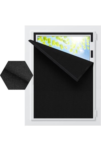 Morvena Picks Perdele opace, perdele temporare autoadezive, negre, 1,5*2 metri