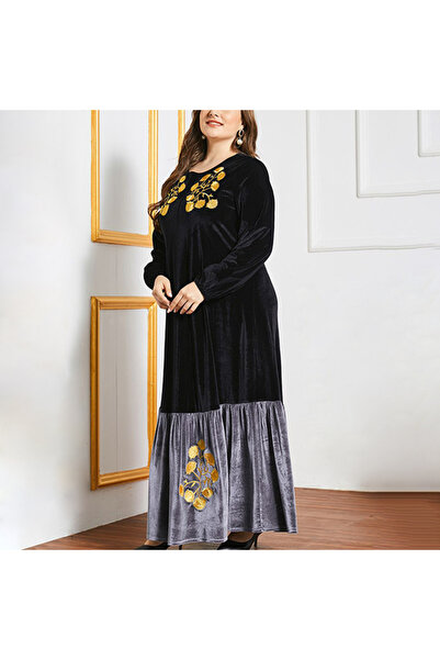 dorbe Women's Black Embroidered Maxi Dress
