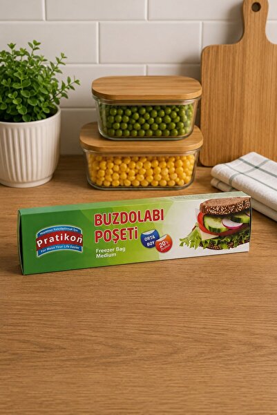 Raneel Kazançlı Alışveriş 20-Piece Medium Size Refrigerator Bags Green