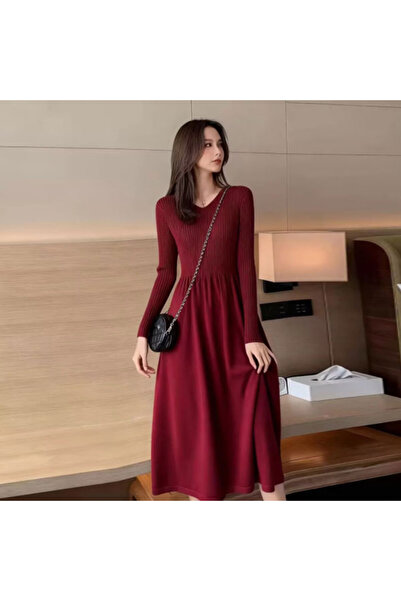 dorbe Women's Red A-line Midi Dress