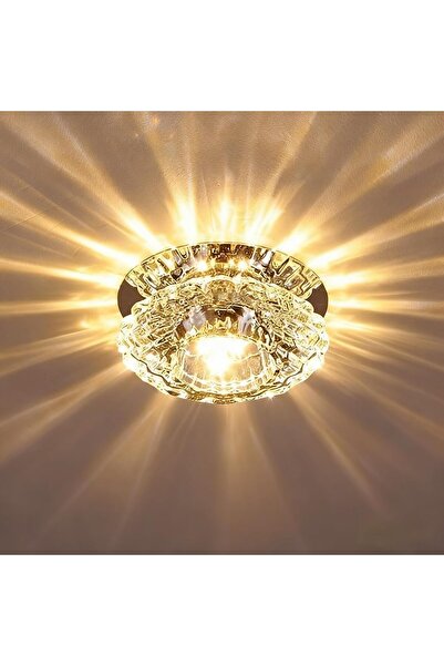 Morvena Picks Plafoniera Cu LED Cristal pentru Hol - 3W Alb Cald - Pentru Hol...