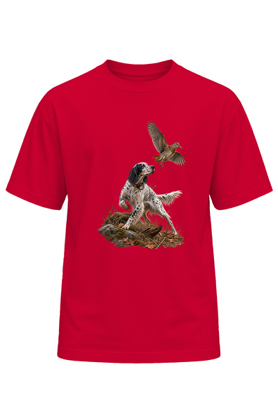 remonz Nature Camping Çulluk Setter Illustrated Printed Premium T-Shirt