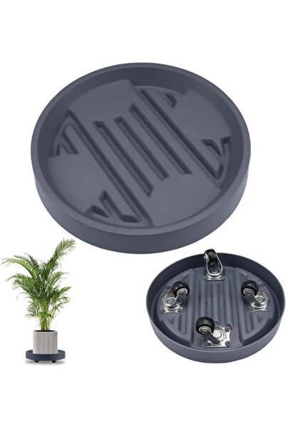 Morvena Picks Plante Caddy cu roți, 22,5 x 18,5 x 5,2 cm, tavă rotundă de rul...