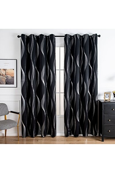 Morvena Picks Perdele pentru uși termice opace - Perdele negre decorative din...