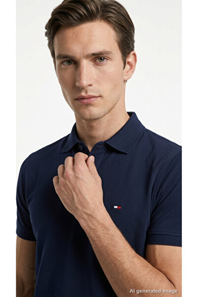 Tommy Hilfiger Men's Polo Collar T-Shirt Short Sleeve Buttoned Plain Basic Lo...