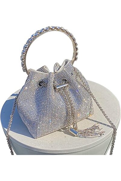 Morvena Picks Geantă de seară de damă cu strasuri - clutch cu sclipici pentru...