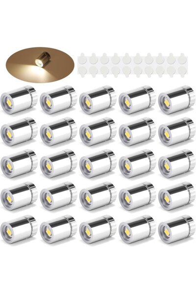 Morvena Picks 20 de spoturi cu mini LED fără fir – alimentate cu baterie – lu...