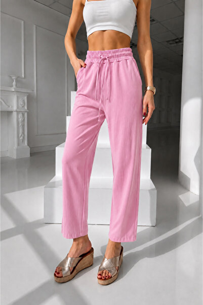 My Blog Pantaloni roz cu șireturi - 50371