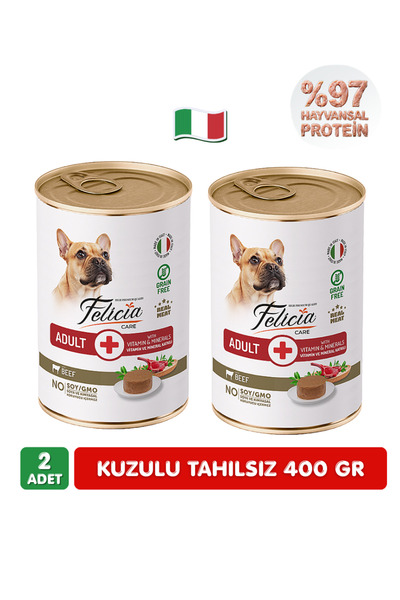 Felicia %97 Proteinli Tahılsız Kuzulu Ezme Yetişkin Küçük Irk Köpek Konserve ...