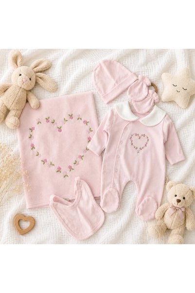 BEBELON Soft Knitted Wear 5-Piece Hospital Discharge Set with Blanket