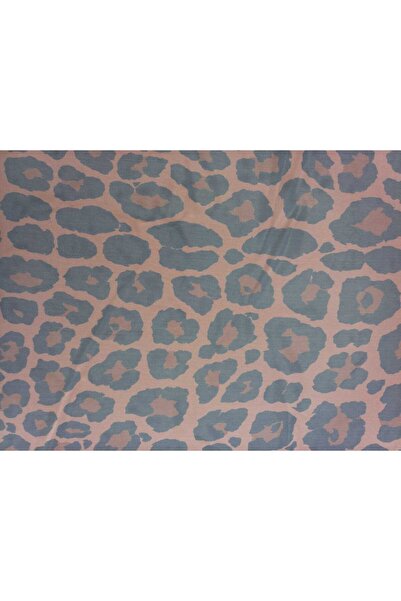 KAHVE LEOPAR DESEN %100 POLYESTER LİKRALI TÜL KUMAŞ