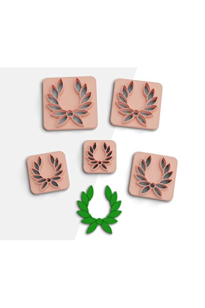 flament aşk Laurel Wreath Polymer Clay Cutting Mold, Earring Mold, Cookie Mol...