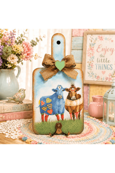 mixartstudio Cuier pentru bucătărie din lemn, stil farmhouse, decor handmade