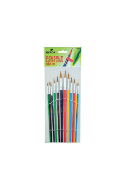 Ecada Set de 12 pensule de diferite dimensiuni