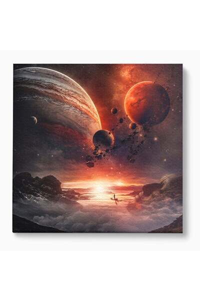 Luxcanva Tablou Canvas Calatorie Intergalactica 140x140 cm pe Sasiu Lemn Plan...