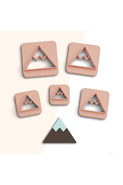 flament aşk Snowy Mountain Clay Cutting Mold, Earring Molds, Cookie Mold, 5 S...