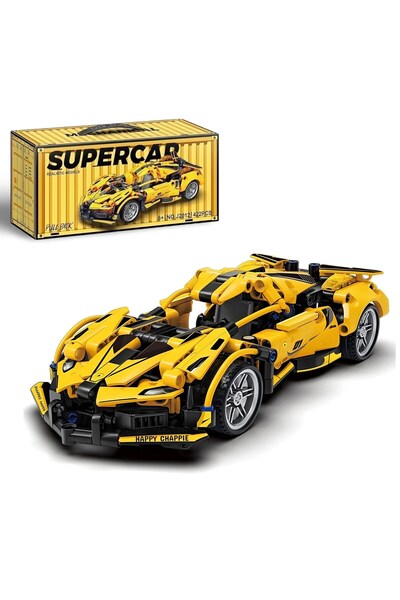 sallma Set de constructie supercar mecanic cu 422 piese, functie pull-back, p...