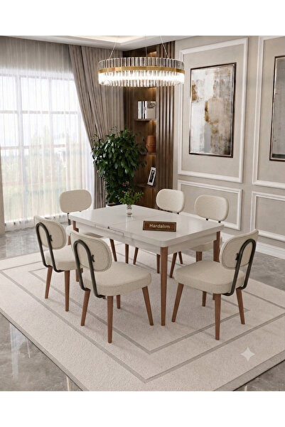 Hardalım Consept Modern Açılır kapanır 80×130cm açık 80×170cm yemek masası Mu...