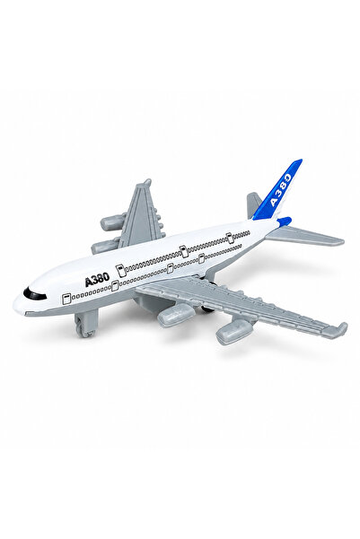 PinkBlue Avion de Jucarie pentru Copii, Macheta Avion de Pasageri cu Mecanism...