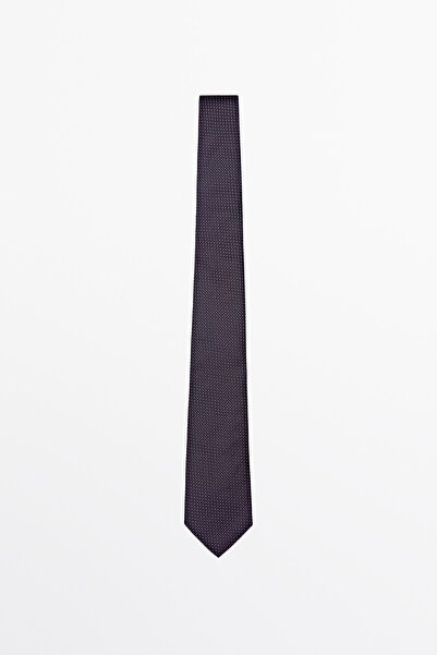 Massimo Dutti %100 ipek mikro puantiyeli kravat