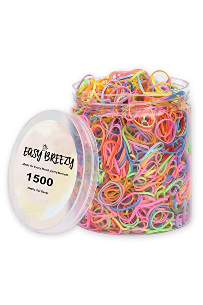 Easy BREEZY 1500 Pcs Colorful Mini Elastic Hair Ties – Soft Rubber Bands for ...