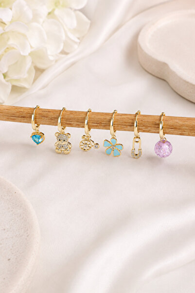 Archhazel Jewelery Brass Gold 6 Piece Earrings