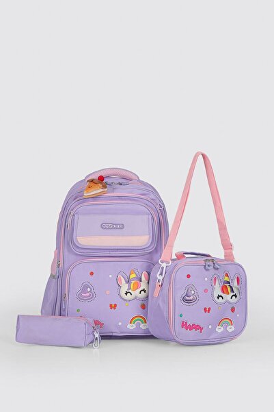 ÇÇS Kids Premium Okul Çanta Seti 3'lü İlkokul Ortaokul Sırt Çantası Termal Be...