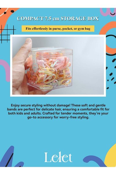 Lelet 600 Pcs Multi-Color Mini Elastic Hair Ties – Soft Rubber Bands for Baby Girls & Kids | No Pull Ponytail Holders | Gentle, Durable Polybands with Compact Storage Box | Hair Accessories for Toddle