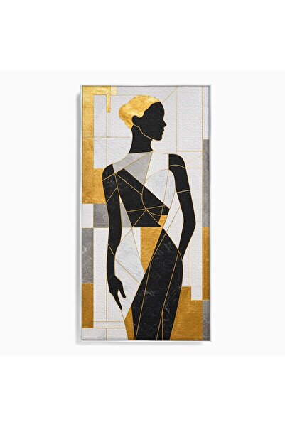 Luxcanva Tablou Canvas Silhueta Eleganta 50x100 cm cu Rama Argintiu Silhueta ...