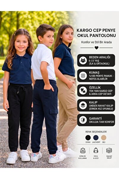 Joy KARGO CEP PENYE OKUL PANTOLONU
